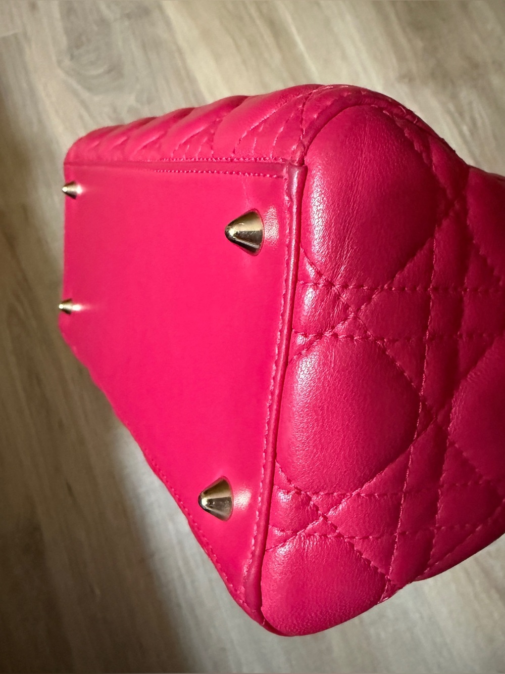 Dior Fuchsia Lady Dior Quilted Top-Handle Satchel - Picture 5 of 11